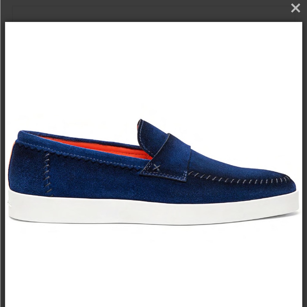 Santoni Dowdy Suede Loafers Blue